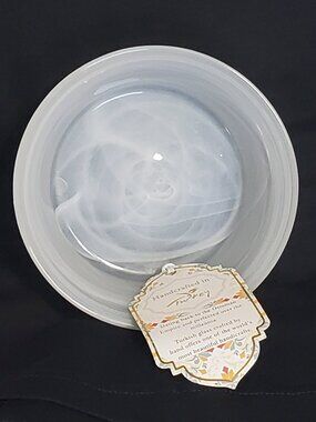 Swirl Glass ANYA round white Decorative Bowl Brand New w/tags!